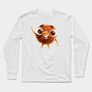 Happy character cute traditional chocolate chip cookies Long Sleeve T-Shirt